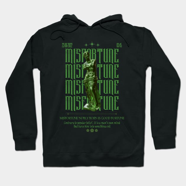 Misfortune - Techno Merch - Streetwear Style Hoodie by THE RAVERSBRAND